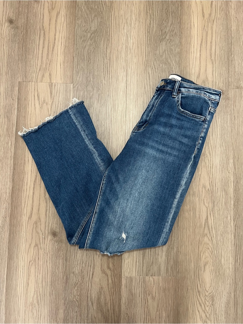 Vervet High Rise Wide Leg Straight Distressed Jeans Size 28 Style V2650